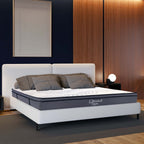 Hybrid Plush Foam Mattress, Soft Polyester Knit Cover, Multi Layer Foam Mattress - White / Gray - King