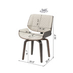 Dining Chair 360° Swivel, Ergonomic Design Upholstery, Bentwood Frame, (Set of 2) - Beige