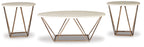 Tarica - Occasional Table Set (Set of 3) - White / Metallic