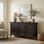 Amherst - Wide 3 Door Storage Cabinet - Hickory Brown