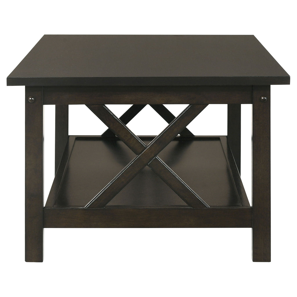 Rachelle 3-piece Rectangular Coffee Table Set Deep Merlot