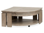 Conrad - Pie Shaped Lift Top Cocktail Table With Casters - Stone Harbor Gray