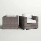 Grade - Club Patio Chair With Sunbrella Cushions (Set of 2) - Gray Mix / White