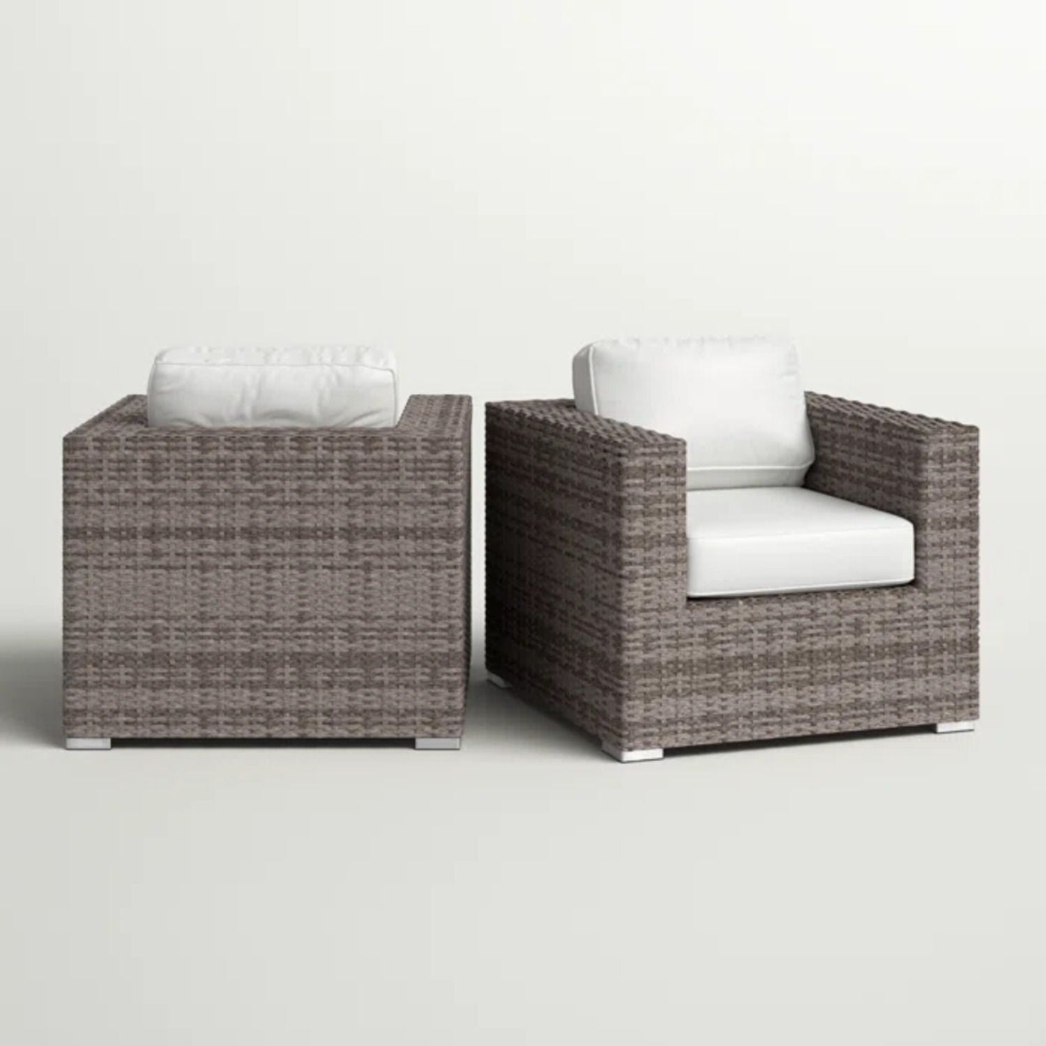 Grade - Club Patio Chair With Sunbrella Cushions (Set of 2) - Gray Mix / White