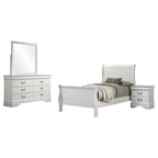 Louis Philippe 4-piece Twin Bedroom Set White