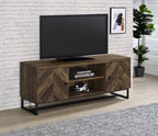 Myles 2-door Engineered Wood 60-inch TV Stand Rustic Oak