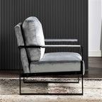 Classic Mid Century Modern Accent Chair With Durable Square Metal Frame, Armchair