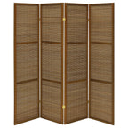 Browning 4-panel Bamboo Room Divider Folding Screen Walnut