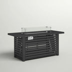 Propane Fire Pit Table With Cover - Black