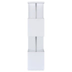 Baxter 67-inch 4-shelf Bookshelf White and Chrome