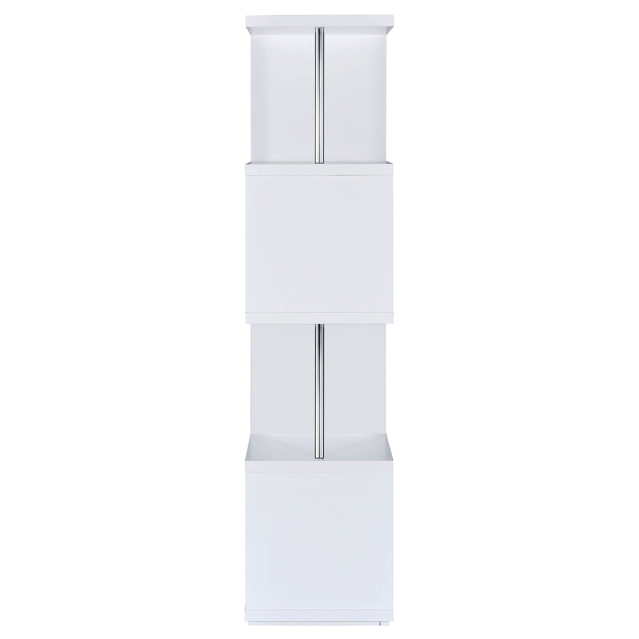 Baxter 67-inch 4-shelf Bookshelf White and Chrome