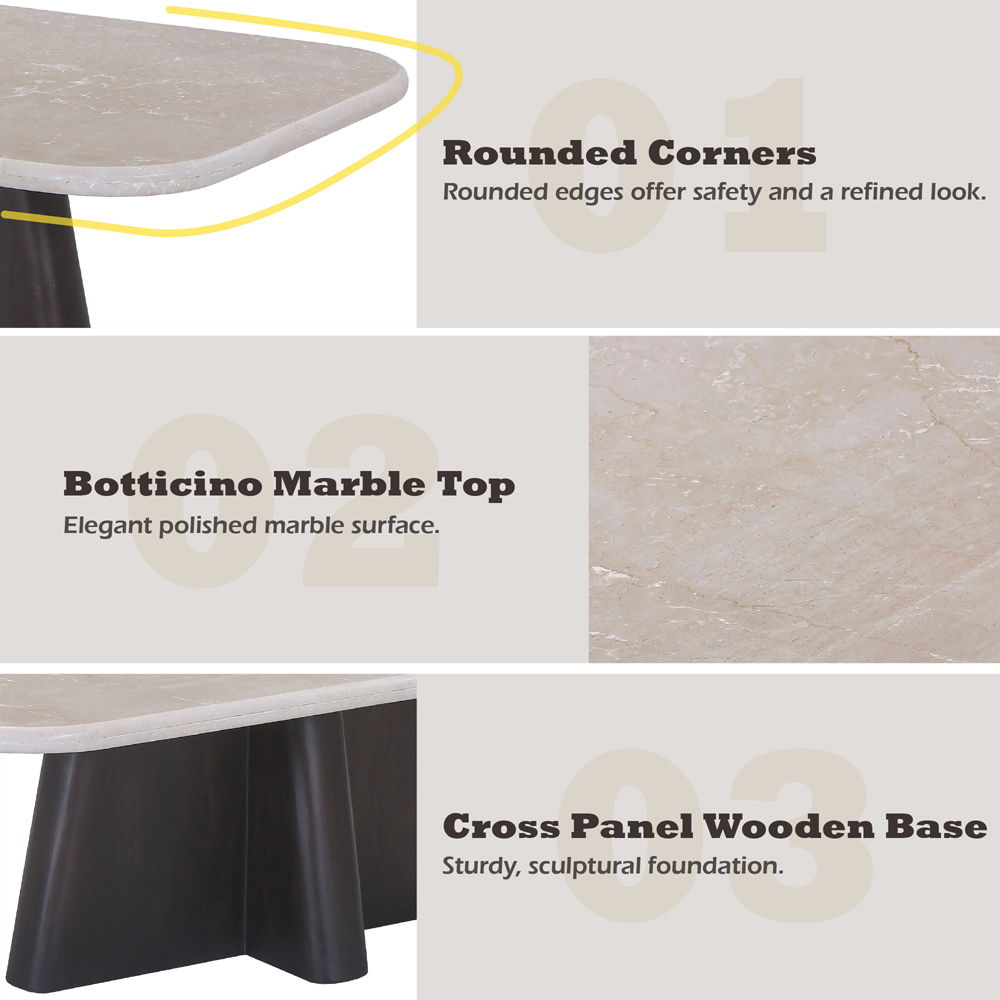 Jacory - Coffee Table With Bottocino Marble Top - Espresso