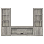 Burke 3-piece 59-inch TV Entertainment Center Grey Driftwood