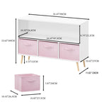 Bookcase With Collapsible Drawers, Book Display Organizer
