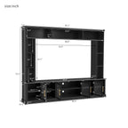 All-In-One Entertainment Center With Bookshelves & Tempered Glass Doors, TV Console Unit For Living Room