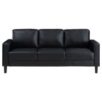 Ruth 3-piece Upholstered Track Arm Sofa Set Black