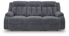 Observation - Reclining Power Sofa With Drop Down Table - Steel