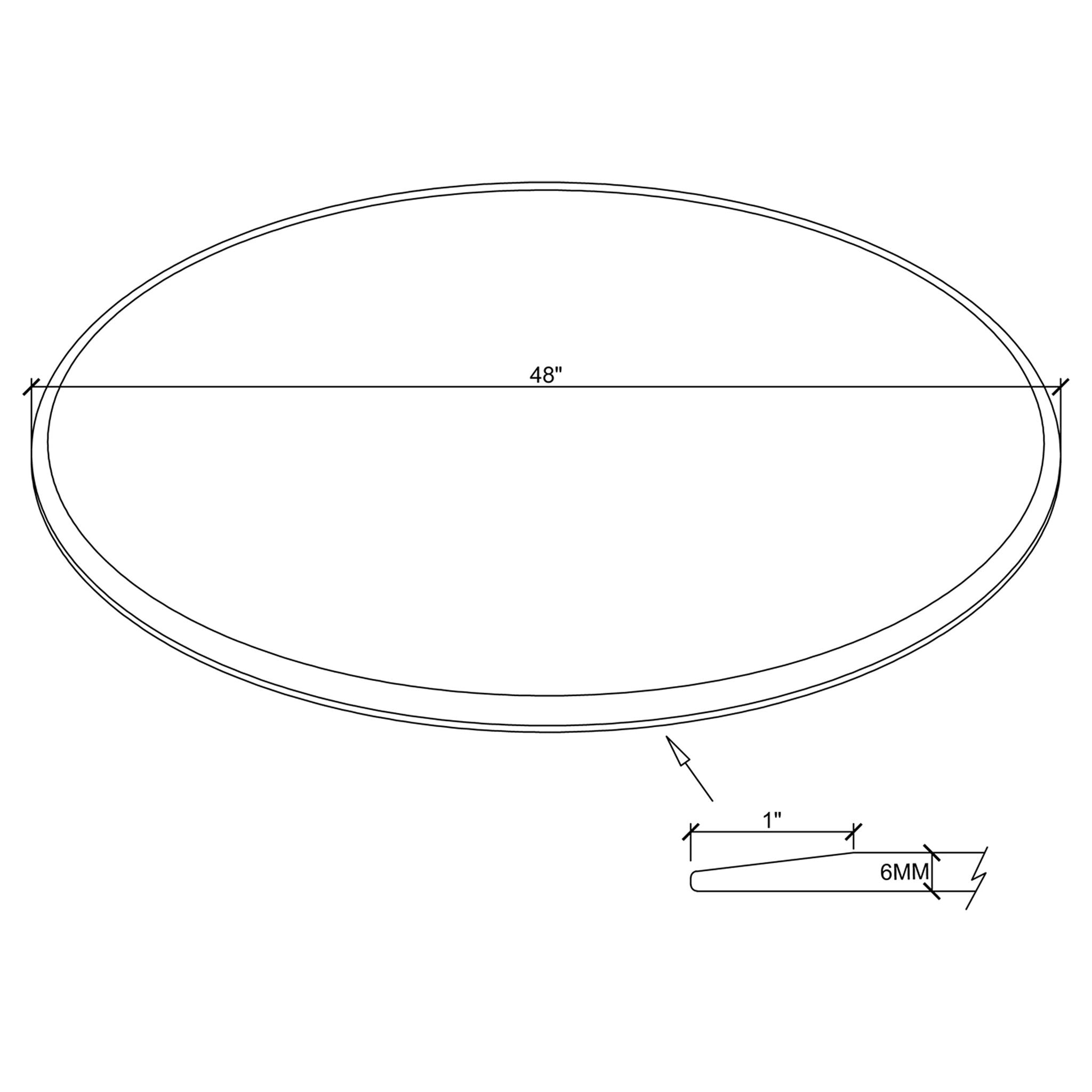 Glass Tops 48-inch 6mm Round Clear Tempered Glass Top