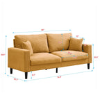 Modern Upholstered 2 Piece Sofa Set With 3 Seater And 2 Seater