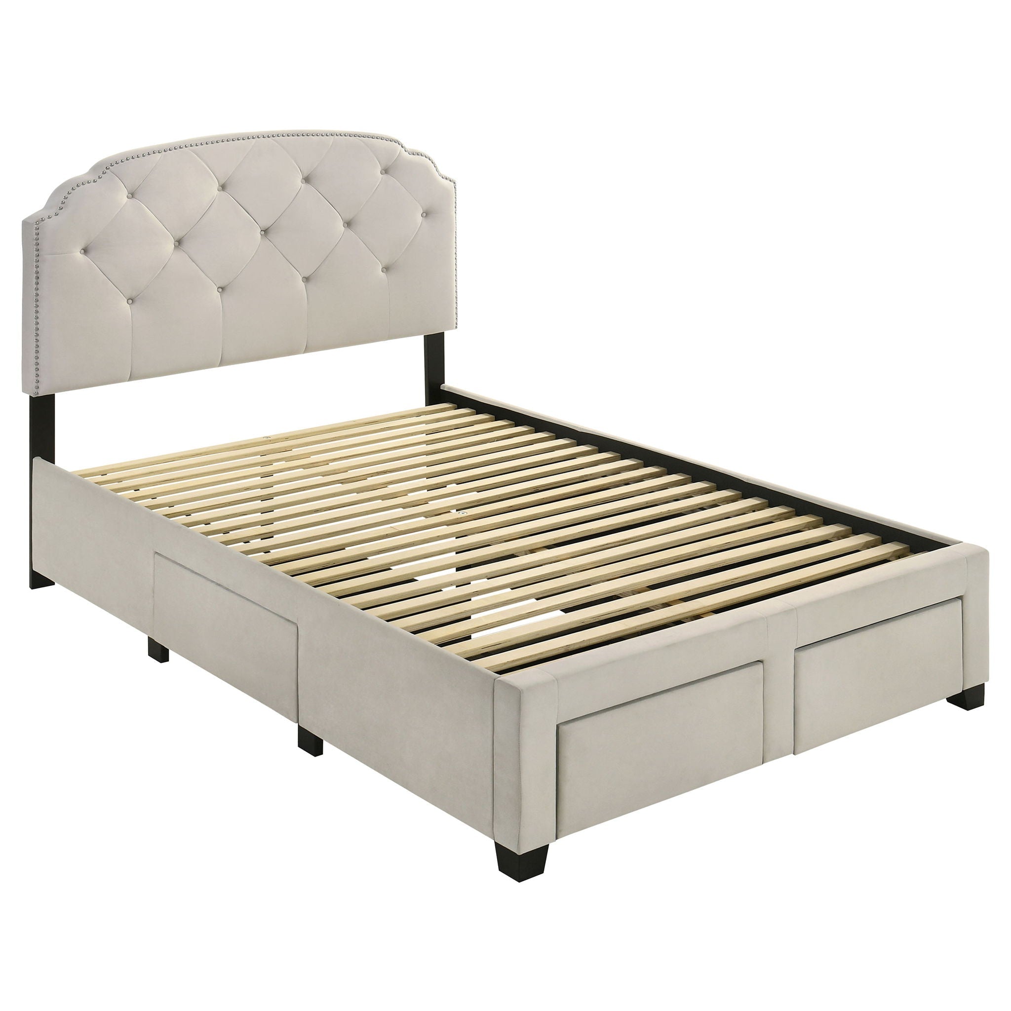Marianna 4-drawer Upholstered Full Storage Bed Cream