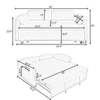 Sofa, Dual Purpose Lounge With Retractable Queen Size Bed