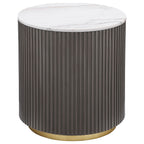 Jason 3-piece Round White Marble Coffee Table Set Charcoal
