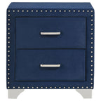 Melody Upholstered 2-drawer Nightstand Pacific Blue