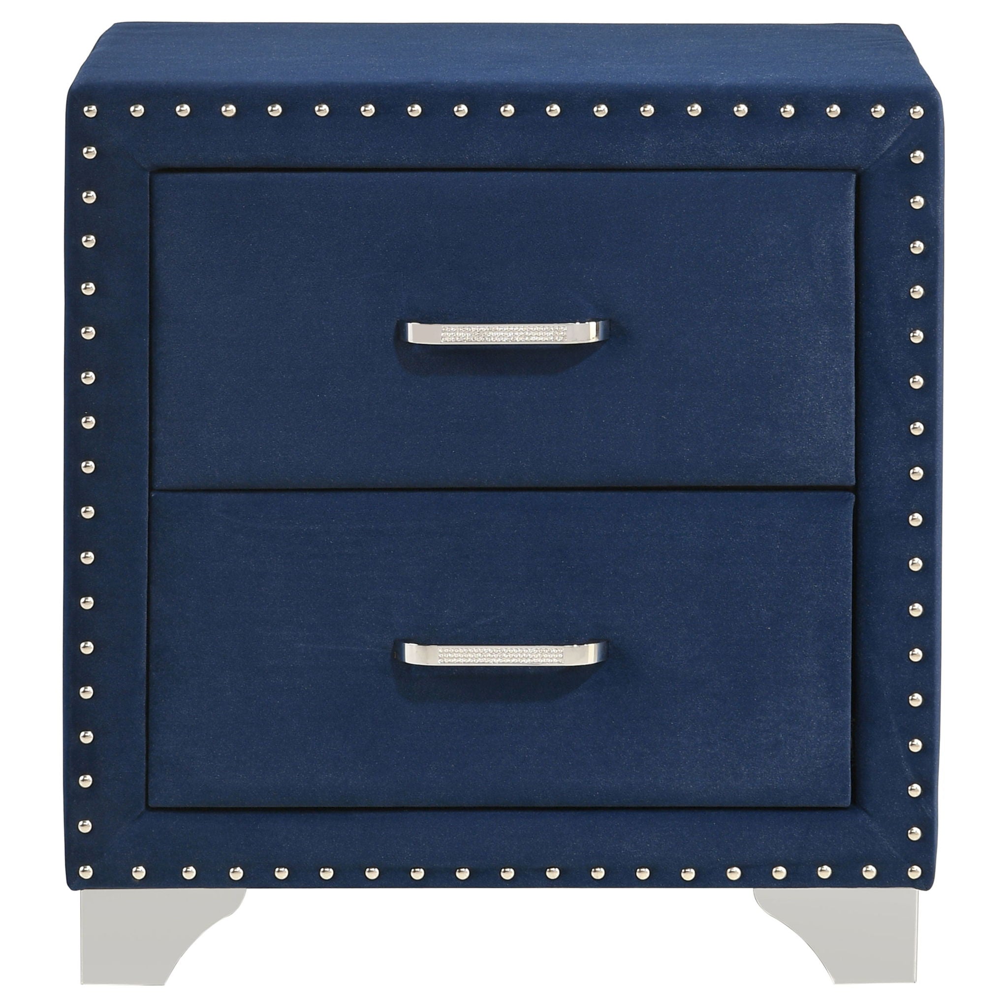 Melody Upholstered 2-drawer Nightstand Pacific Blue