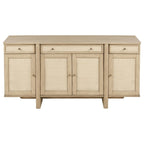 Kailani 4-door Cane Sideboard Buffet Cabinet Beige Oak