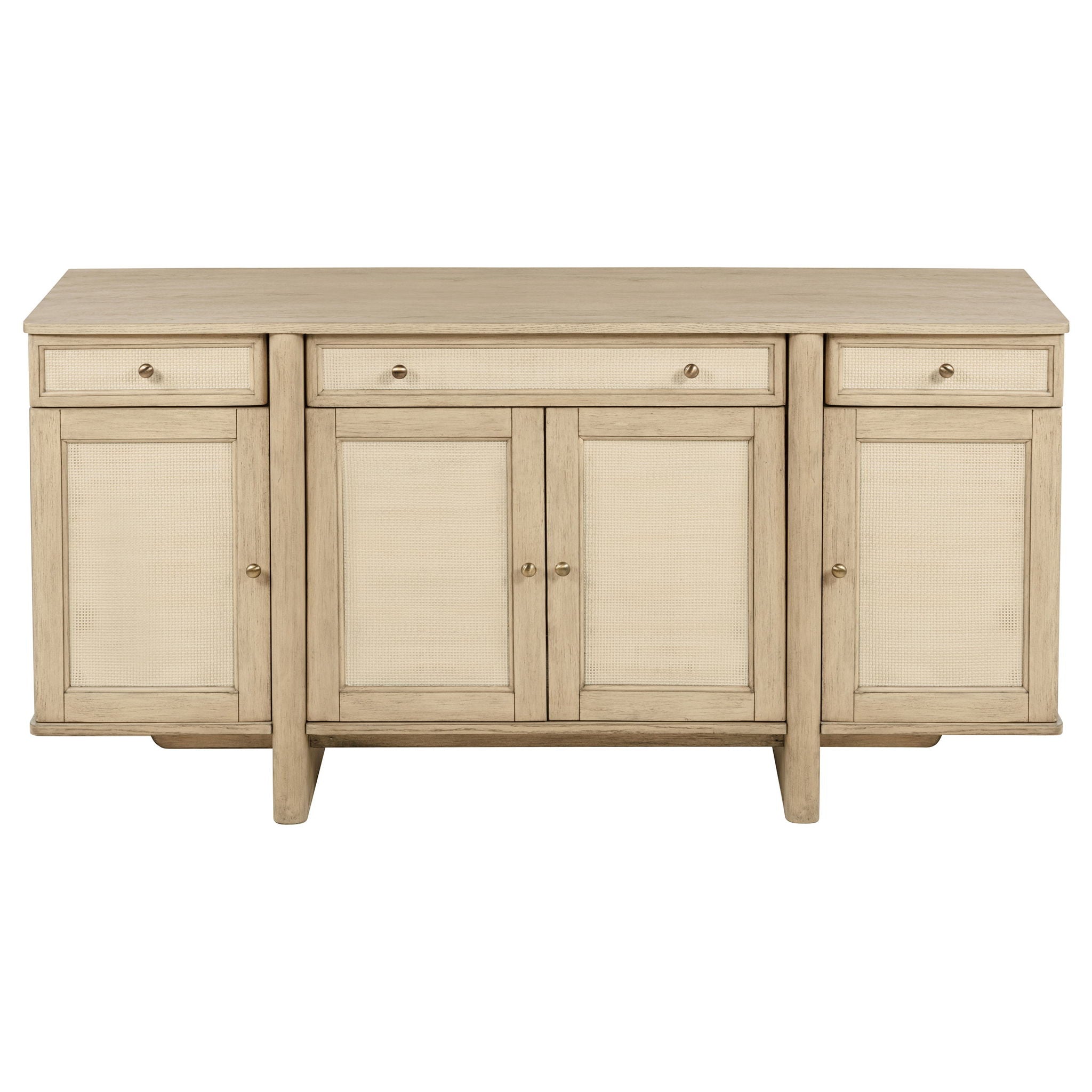 Kailani 4-door Cane Sideboard Buffet Cabinet Beige Oak