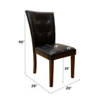 Britney - 20" Side Chair (Set of 2) - Espresso Synthetic Leather & Walnut