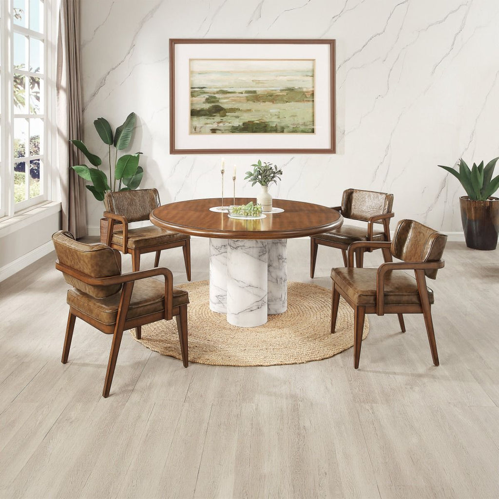 Harvey - Round Dining Table - Brown