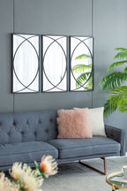 Rectangular Wall Mirrors With Frame, Home Decor For Living Room Bedroom Entryway - Black