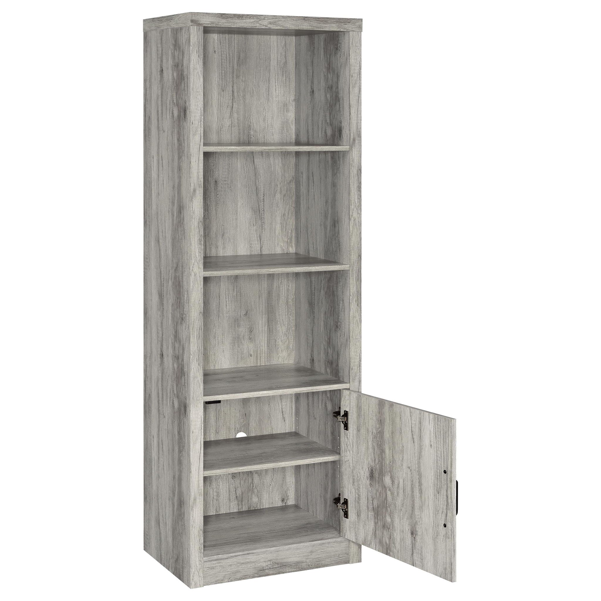 Burke 4-shelf Engineered Wood Media Tower Grey Driftwood