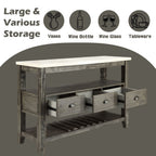 Merel - Server - White Marble Top & Gray Oak