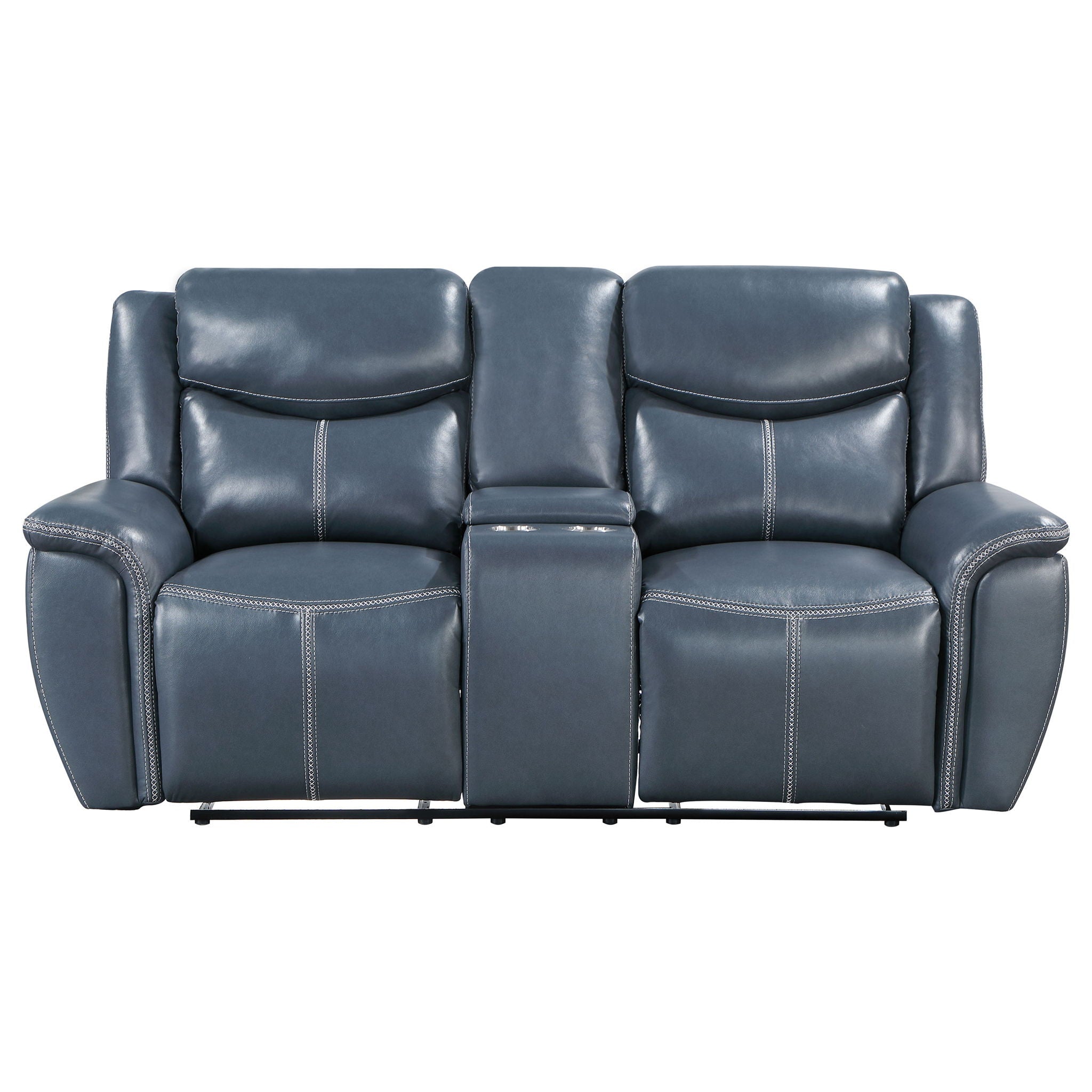 Sloane Upholstered Padded Arm Reclining Loveseat Blue
