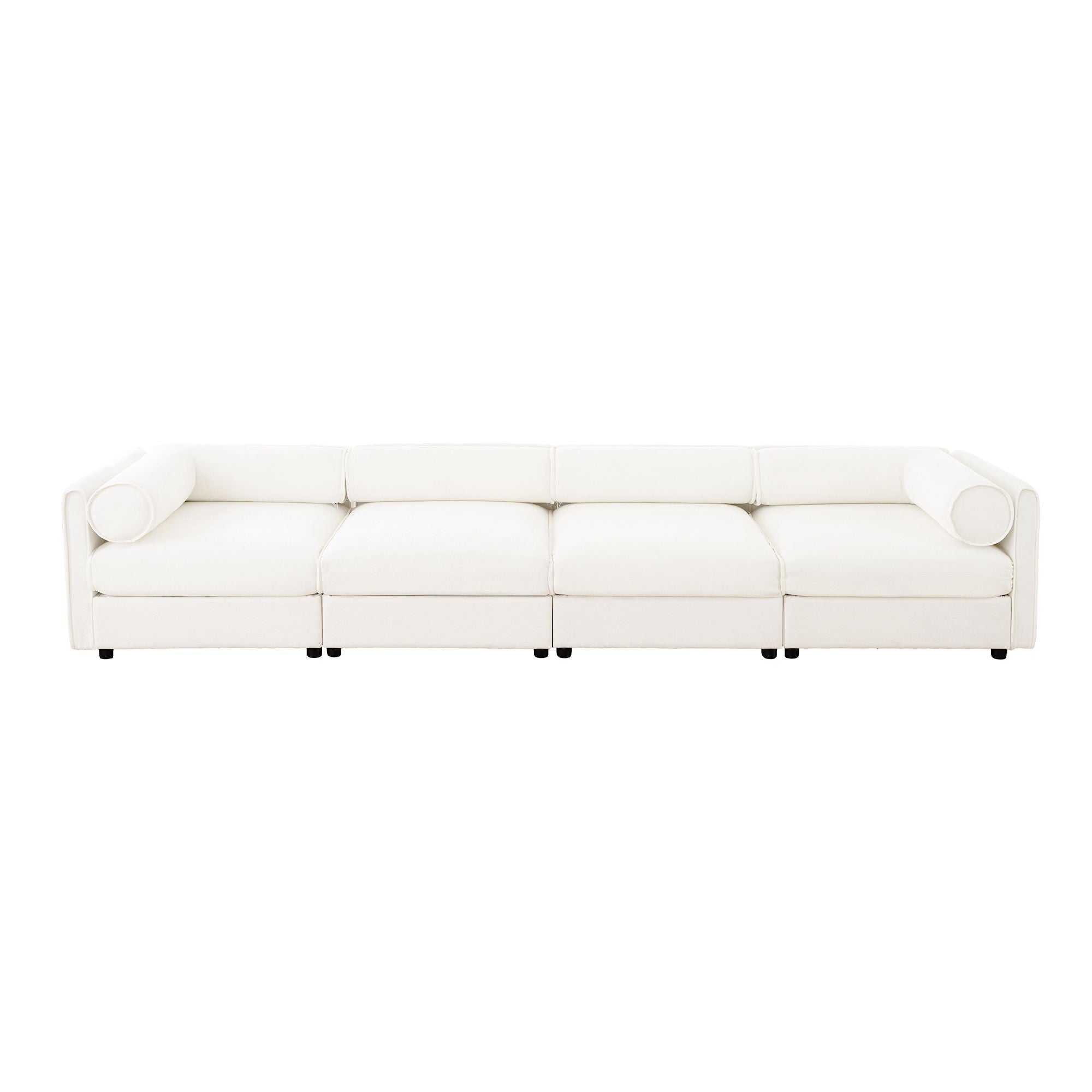 Stylish Sofa With Storage Seat And Cylindrical Backrest