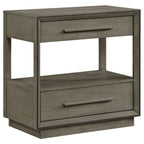 Durango 2-drawer Nightstand Bedside Table Taupe Oak