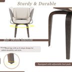 Dining Chair 360° Swivel, Ergonomic Design Upholstery, Bentwood Frame, (Set of 2) - Beige