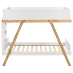 Frankie Wood Twin Over Twin Bunk Bed White and Natural