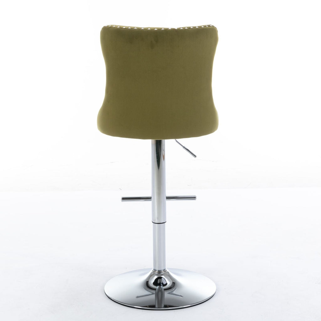 Swivel Barstools Adjusatble Seat Height From 25-33", Modern Upholstered Base Bar Stools With Backs Comfortable Tufted For Home Pub And Kitchen Island (Set of 2)