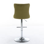 Swivel Barstools Adjusatble Seat Height From 25-33", Modern Upholstered Base Bar Stools With Backs Comfortable Tufted For Home Pub And Kitchen Island (Set of 2)