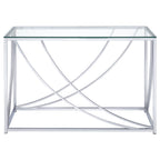 Lille Glass Top Entryway Console Table Accents Chrome