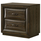 Atlas 2-drawer Bedroom Nightstand Bedside Table Dark Oak