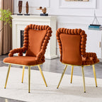 Puffy Bubble, Ball Chain Chair With Armrests For Dining Room (Set of 2)