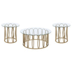 Monett 3-piece Coffee and End Table Set Chocolate Chrome