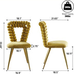 Modern Chair With Iron Tube Legs, Soft Cushions And Comfortable Backrest, Suitable For Dining Room, Living Room, Cafe, Hairball Back