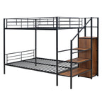 Bunk Bed With Lateral Storage Ladder And Wardrobe