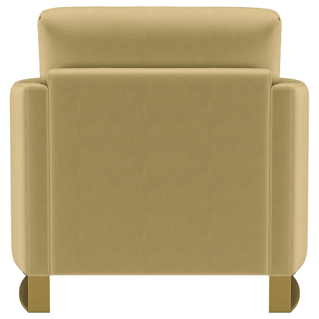 Corliss Upholstered Curved Track Arm Chair Camel