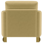 Corliss Upholstered Curved Track Arm Chair Camel